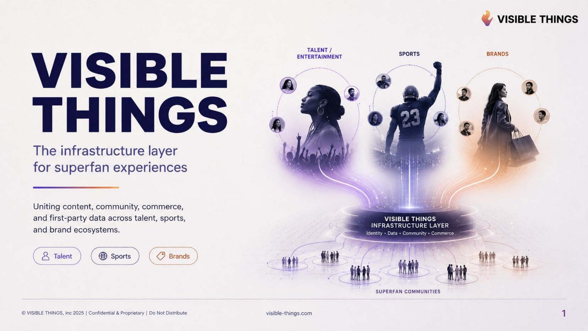 Visible Things infrastructure connecting talent, sports, brands, and superfan communities